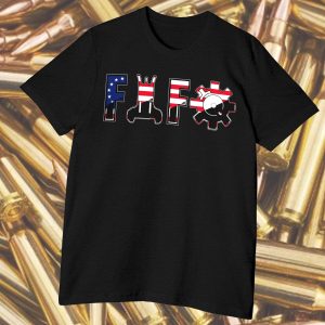 FAFO Shirt featuring a Betsy Ross flag on AR15 ammunition. Fuck Around and Find Out.