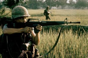 M16A1 on patrol jungle