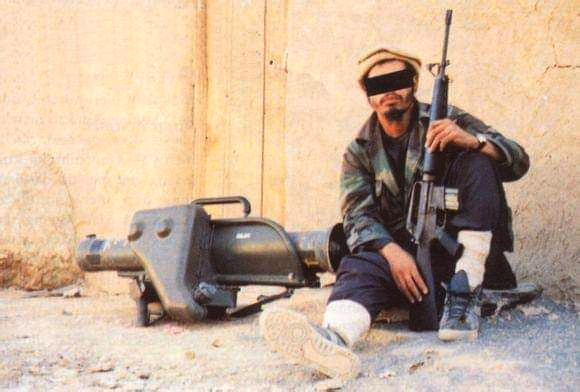 Mujahideen fighter-with M16A1 and anti tank-Milan missile Soviet Invasion of Afghanistan