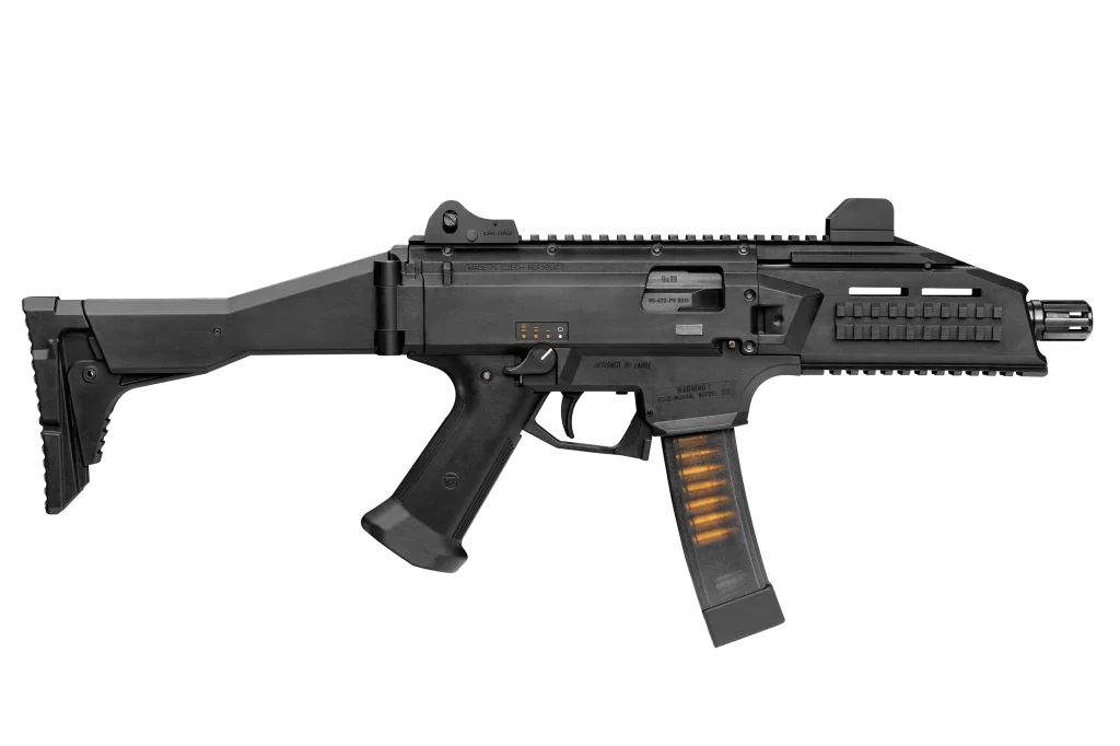 The CZ scorpion has a straight blowback
