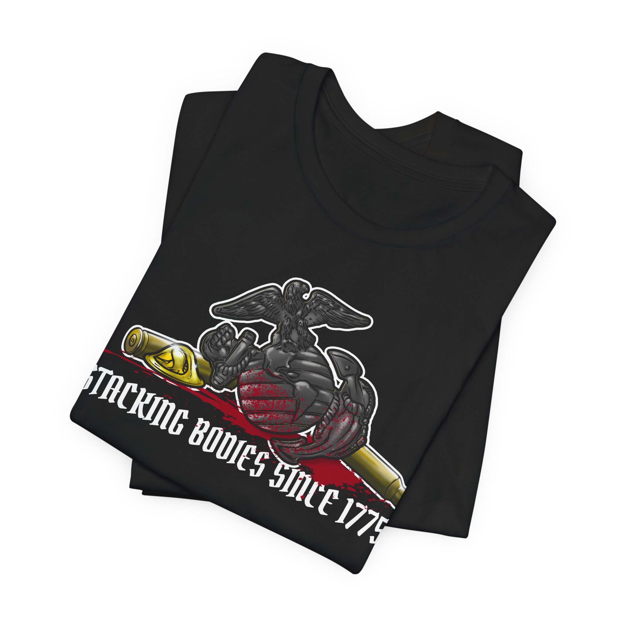 Badass t-shirts with the Marine Corps Eagle Glove and Anchor on it.